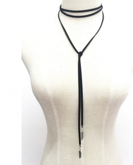 zwart leren ketting