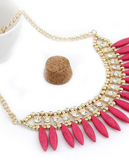 Egyptische koningin ketting roze/rood
