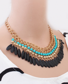 bohemian kralenketting blauw