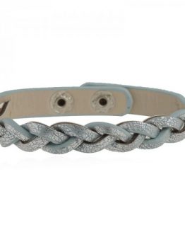 Leren armband blauw
