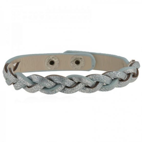 Leren armband blauw