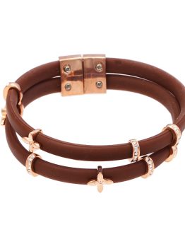Hippe bruine armband met strass