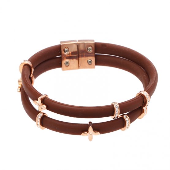 Hippe bruine armband met strass