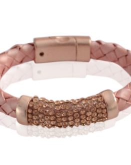 Chique armband roze met strass
