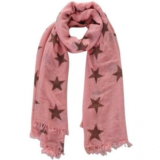 sjaal sterren roze