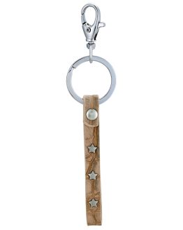 Sleutelhanger tassenhanger sterren bruin