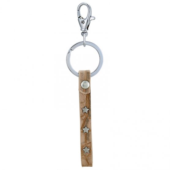 Sleutelhanger tassenhanger sterren bruin