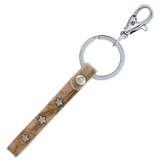 Sleutelhanger tassenhanger sterren bruin
