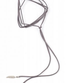 Lange choker ketting met veren