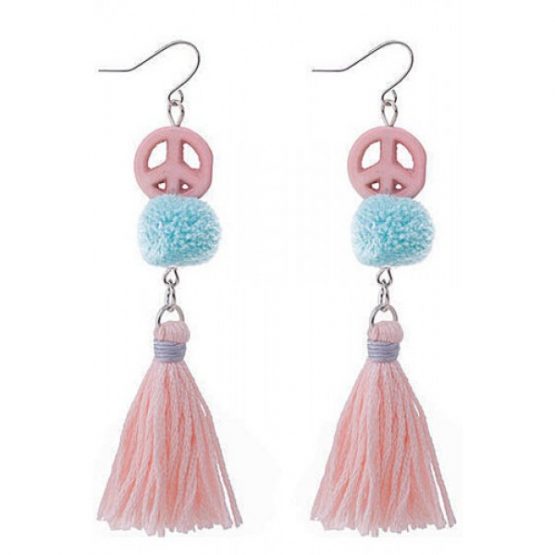 Roze oorbellen in ibizastyle