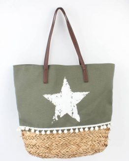 strandtas ster kakhi jute