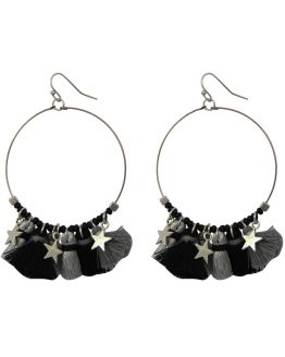 zwarte tassel oorbellen