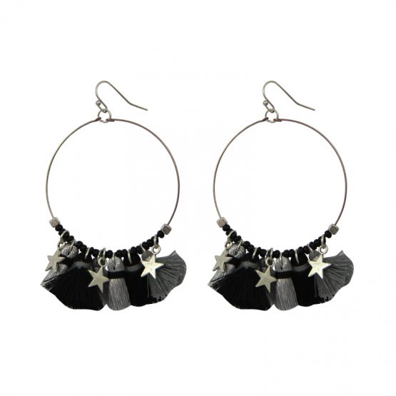 zwarte tassel oorbellen