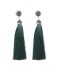 Lange chique groene tassel oorbellen