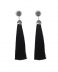 Lange chique zwarte tassel oorbellen