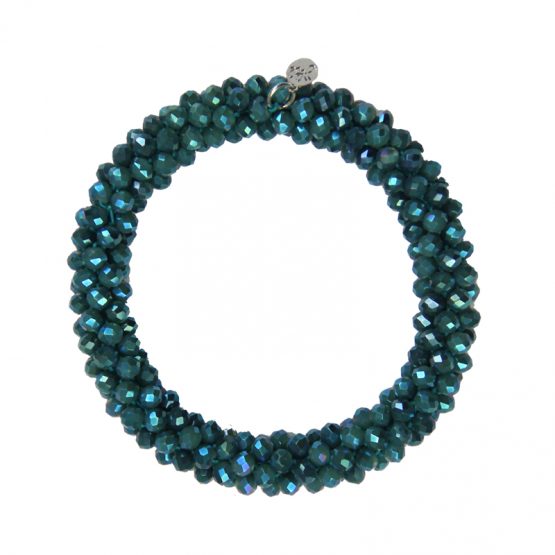 Mooie stretch armband met kleine kristallen, de armband is ook te gebruiken als haarelastiek, handig!