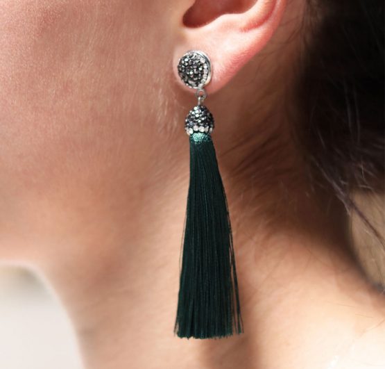 elegante tassel oorbellen groen