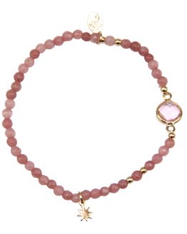 roze kralen armband met ster