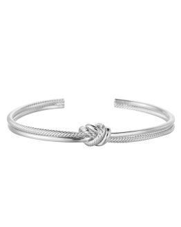 Zilverkleurige armband met knot