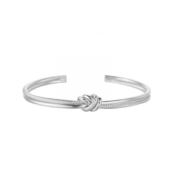 Zilverkleurige armband met knot
