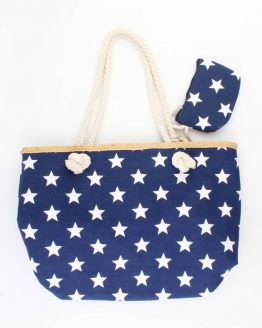 Blauwe strandtas met sterren