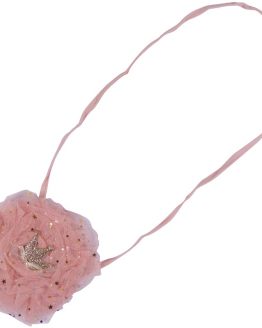 roze kindertasje van chiffon met sterren en kroon