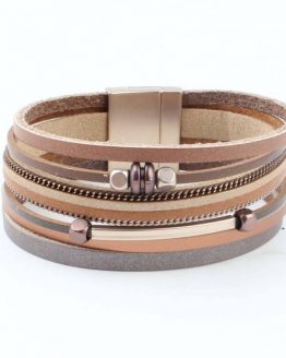 bruine wikkelarmband met magneetsluiting