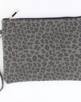 clutch panterprint leopard grijs