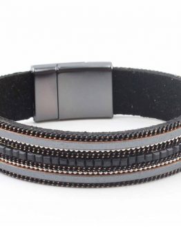 zwarte strass armband
