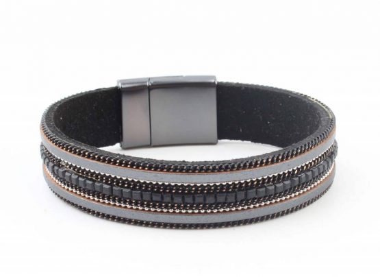zwarte strass armband