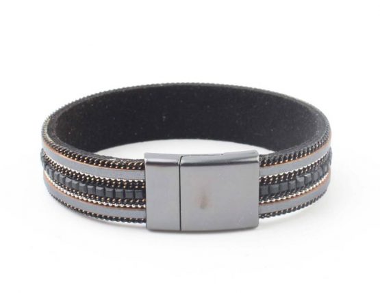 zwarte armband met strass - Afbeelding 2