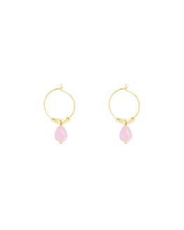 trendy oorbellen met roze blauw of zwart steentje
