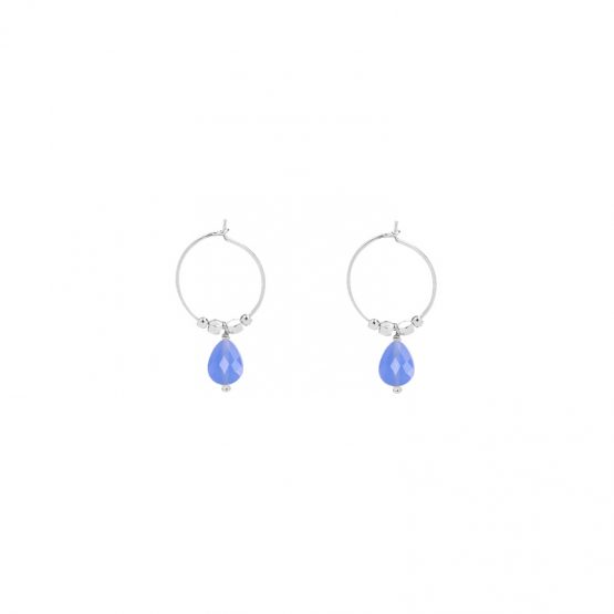 trendy oorbellen met roze blauw of zwart steentje