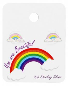 zilveren kinderoorbellen regenboog