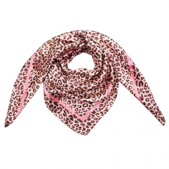sjaal luipaardprint bruin roze