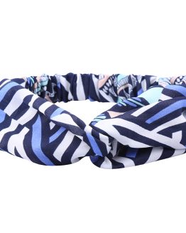 blauwe haarband met knoop