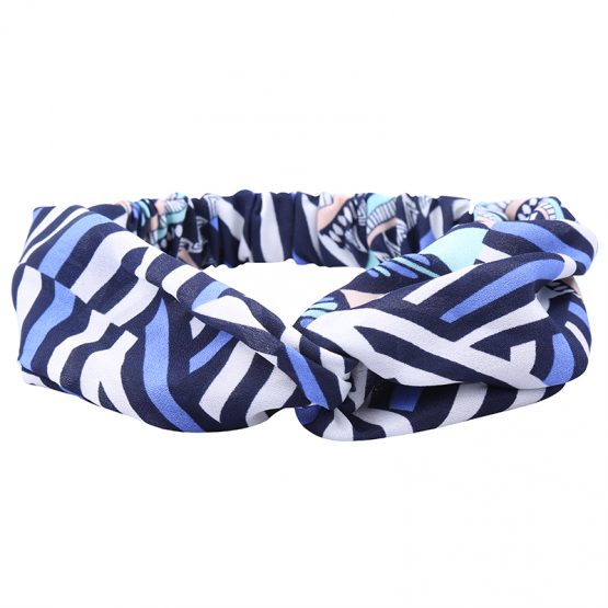 blauwe haarband met knoop