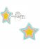 zilveren kinderoorbellen met gekleurde sterren