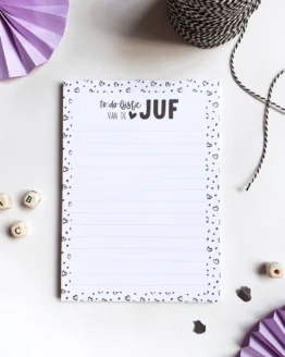 notitieblok voor de juf