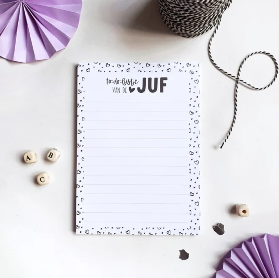 notitieblok voor de juf