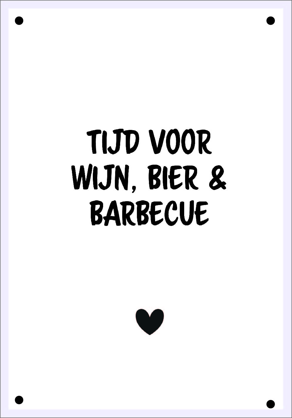 tuinposter tijd voor wijn, bier en barbeque
