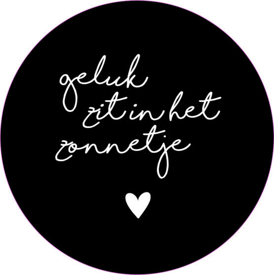 Muurcirkel geluk zit in het zonnetje