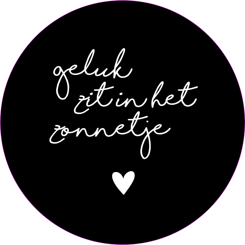 Muurcirkel geluk zit in het zonnetje
