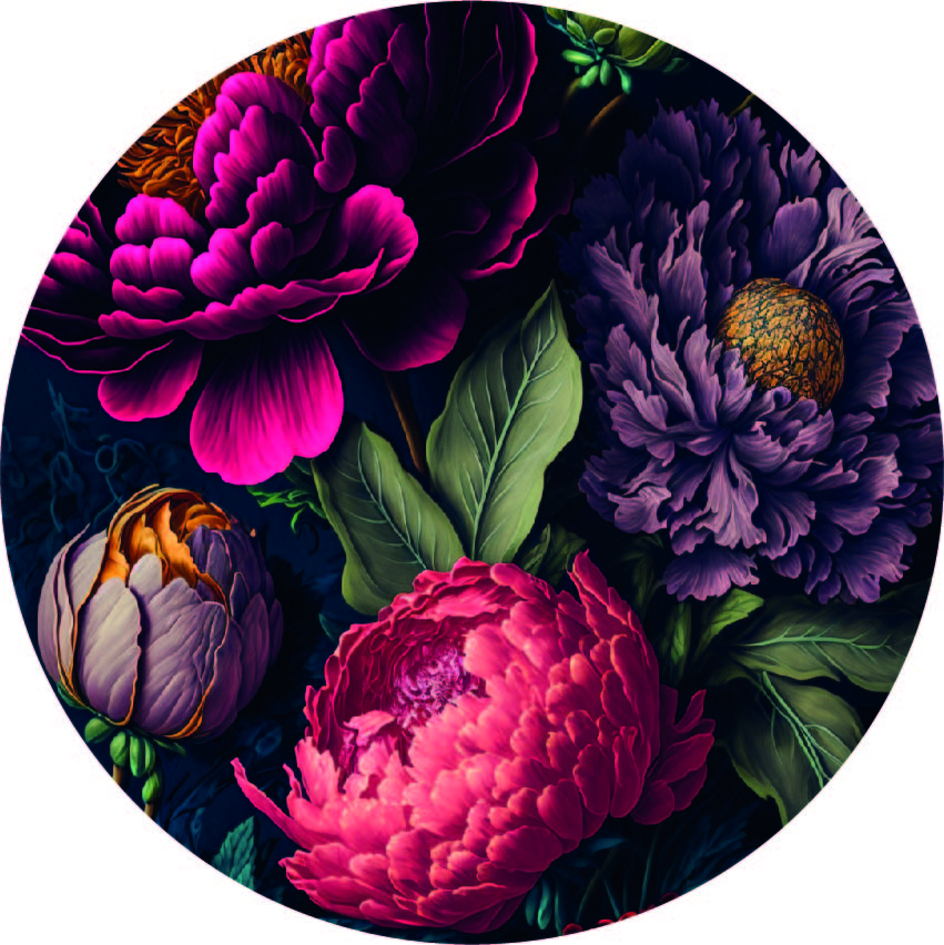 wandcirkel of muurcirkel met bloemen