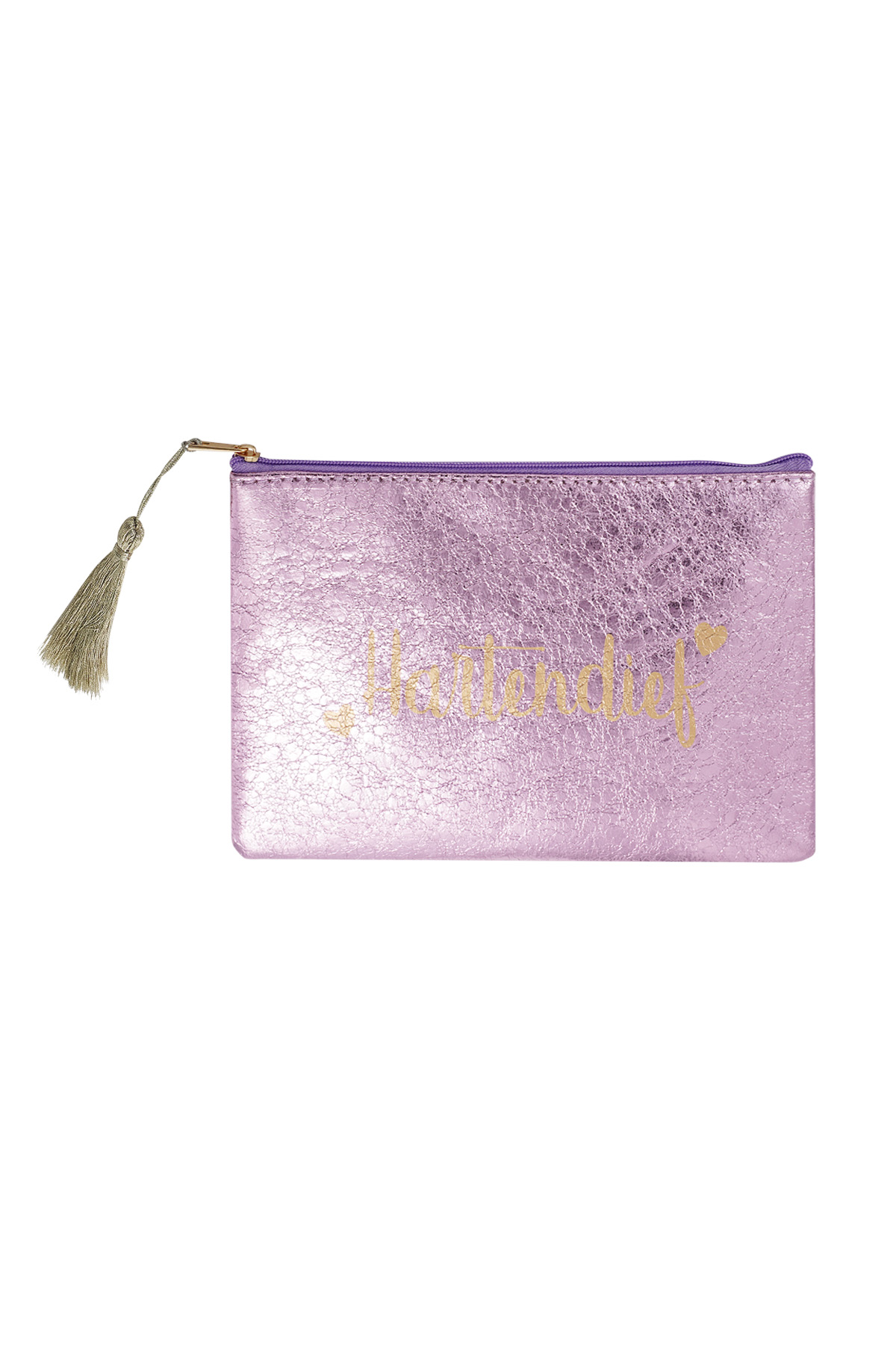 metallic lila toilettas of make-up tas hartendief