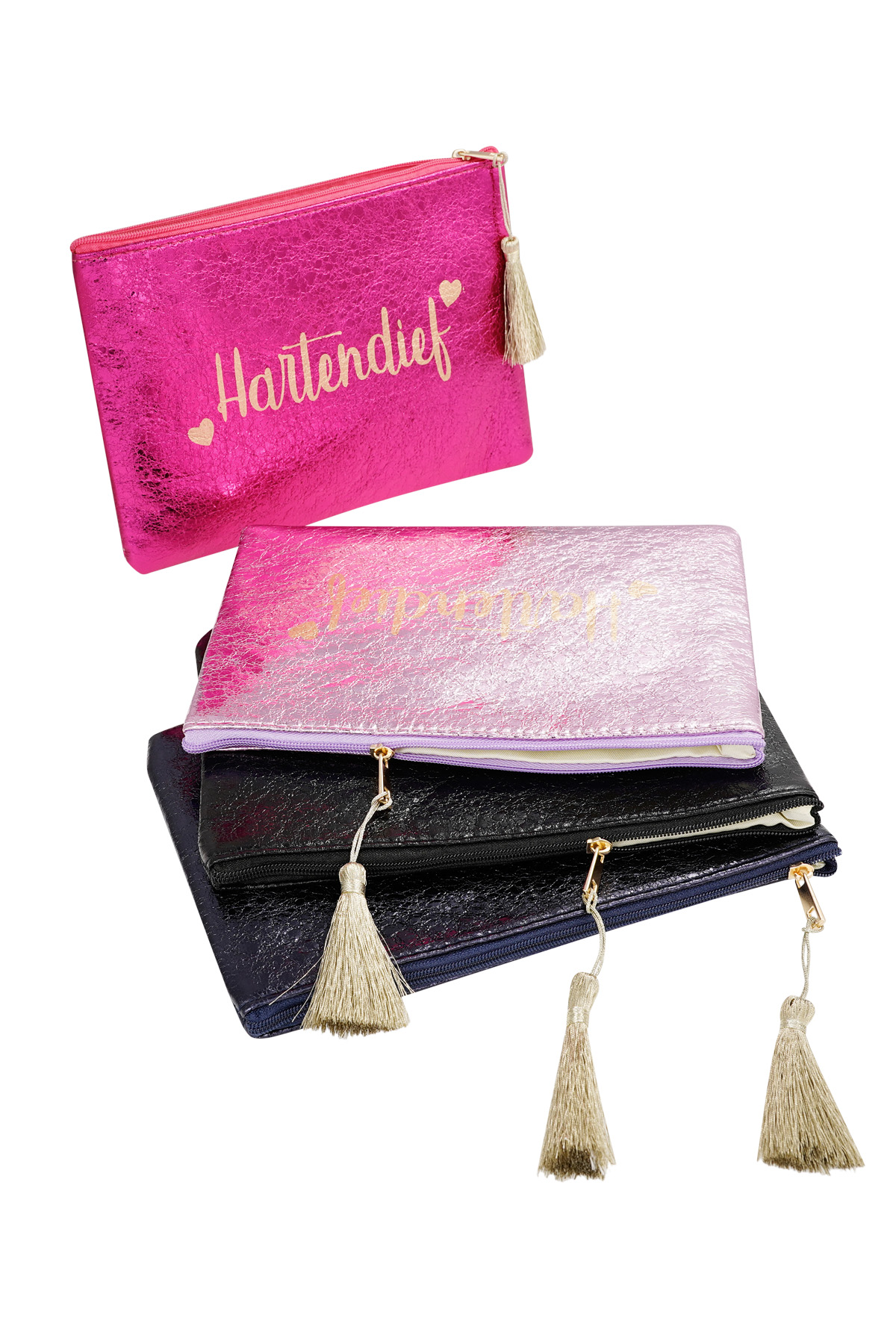 metallic lila toilettas of make-up tas hartendief