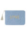 Blauwe teddy make-up tasje met gouden opdruk