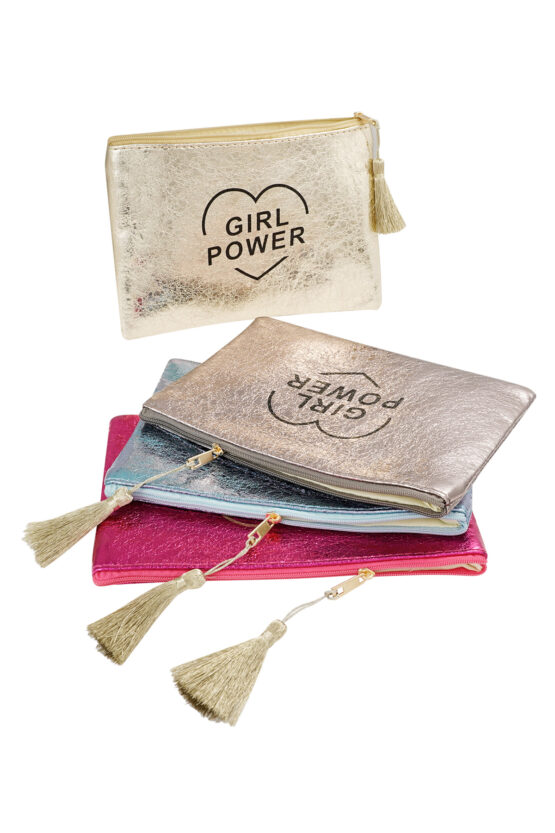 roze toilettas make-up tas girlpower